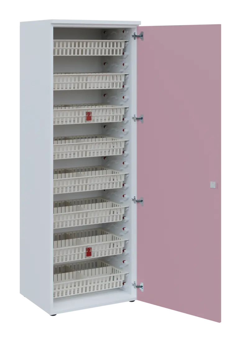 EUROMEDICA D - 66/M ABS skříň léková boxová, 1-dveřová, pravá, 1950x660x535, korpus bílý, dvířka pas